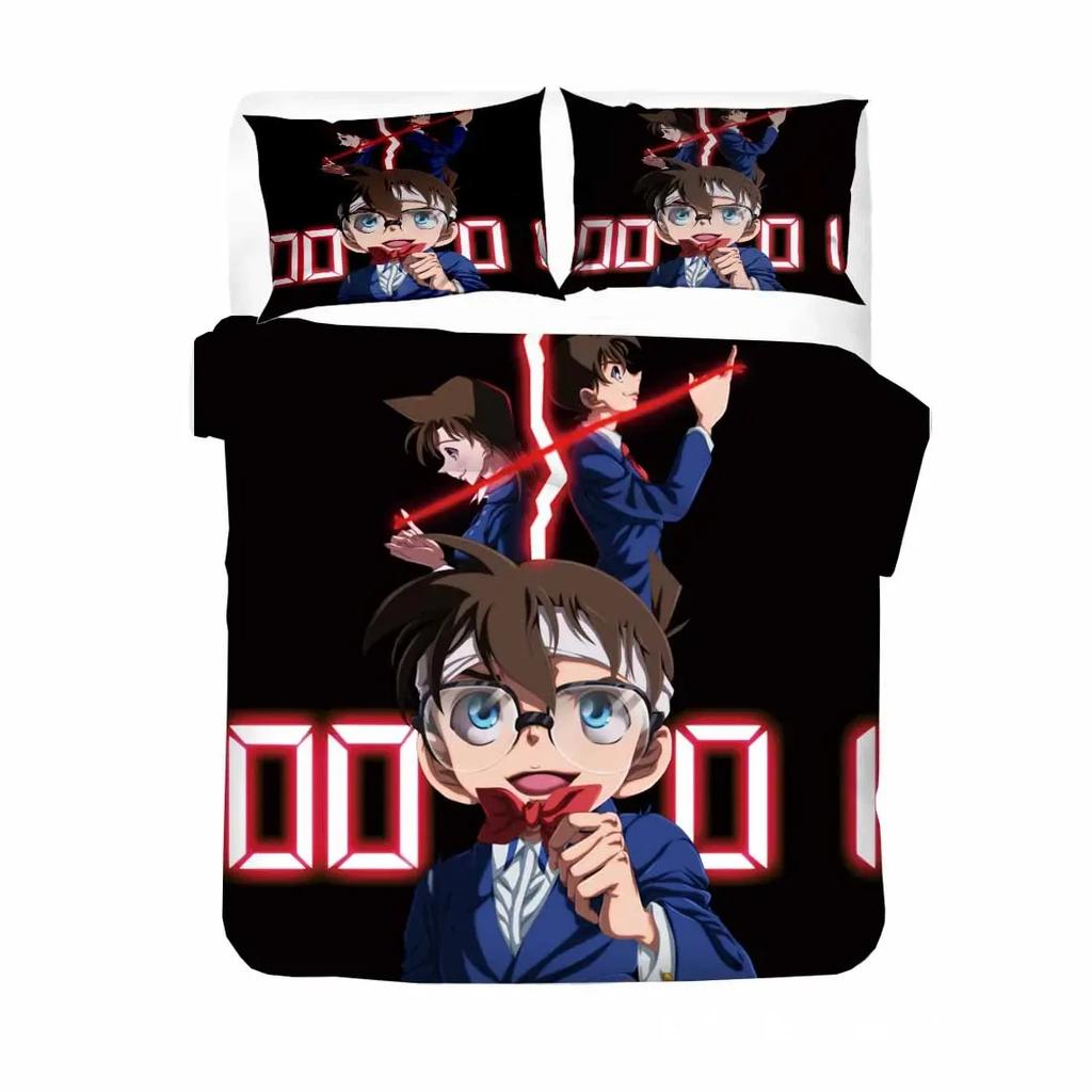 Anime Detective Conan Shinichi Comfortable Duvet Quilt Cover Pillowcase Bedding Set Children Bedroom Decoration Home Textile