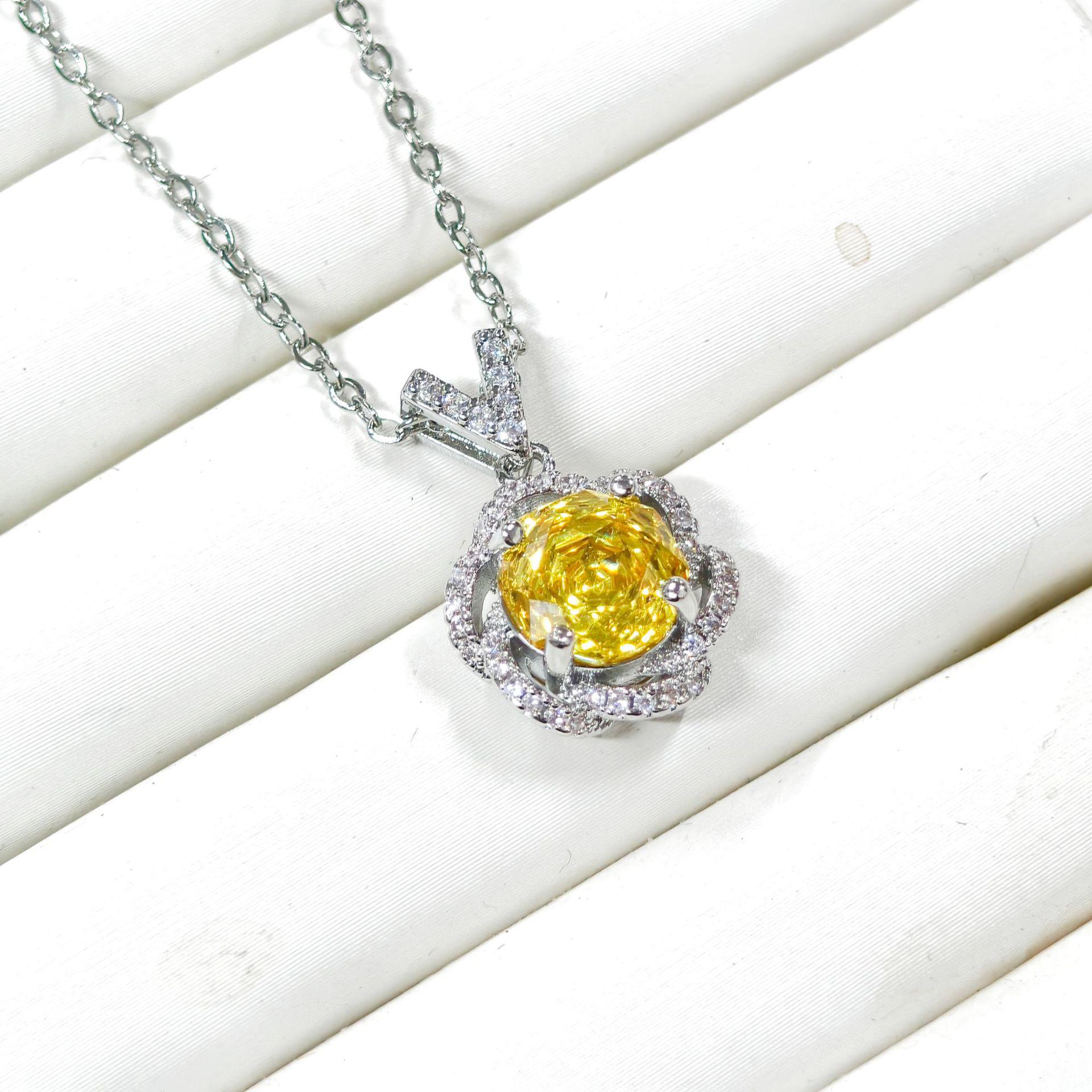 Gessen Jewelry Цветок Цветной Блестящий Круглый Кулон для Женщин - Элегантный Стиль