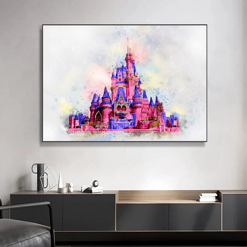 Zámek princezny Obrazy Domov Dekorace pokoje Plátno Nástěnné Umění Architektura Budovy Obrazy pro domácí design Bezrámové