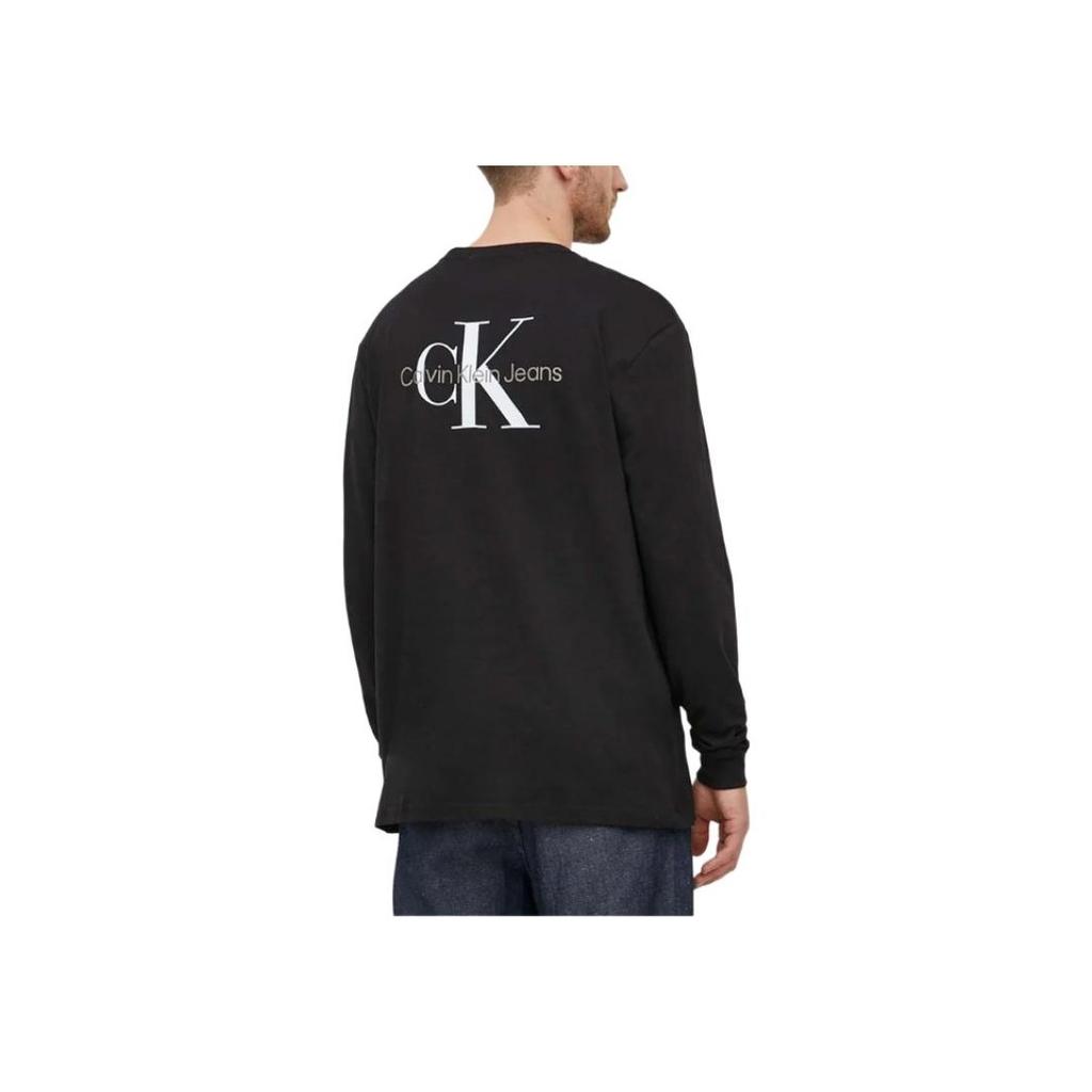 Calvin Klein Letter Logo Round Neck Pullover Long Sleeve T-Shirt Men Tops Black J30J324029-BEH