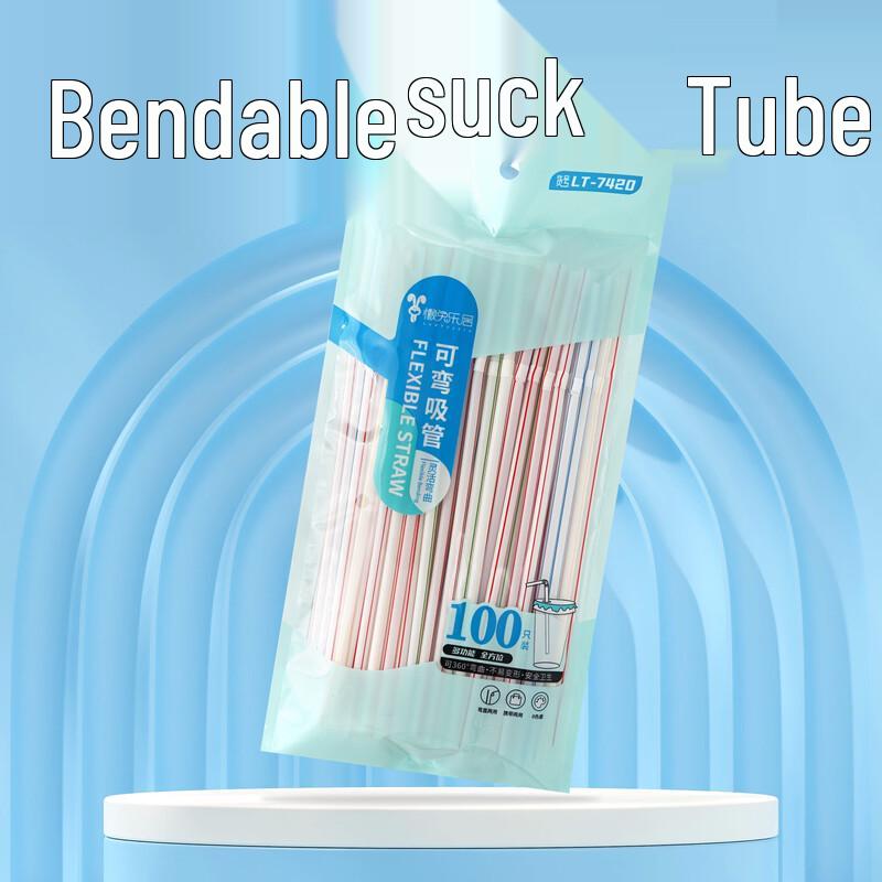 Lazy Rabbit Leju Disposable Bendable Drinking Straws