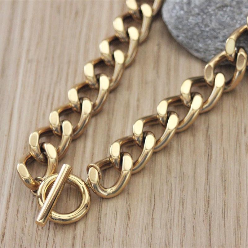 

Персонализированная простая золотая цепочка в стиле панк, женская толстая цепочка на шею золотой