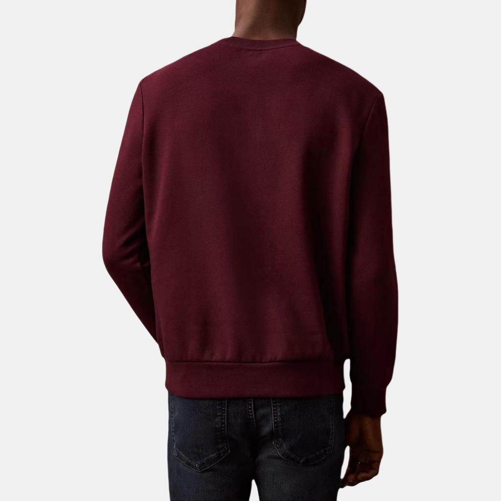 Calvin Klein Soft Comfortable Crew Neck Letter Print Long Sleeve Sweatshirt Men Sweatshirt Burgundy 40EM914-501