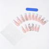 24 Rhinestone Press-on Long Bow Flower Nail Art Wearable Tips