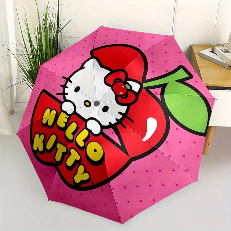 

1pc Hello Kitty Apple Sticker Umbrella with Plastic Handle,Suitable for All Seasons Home Travel Outdoor UmbrellaSanlio282