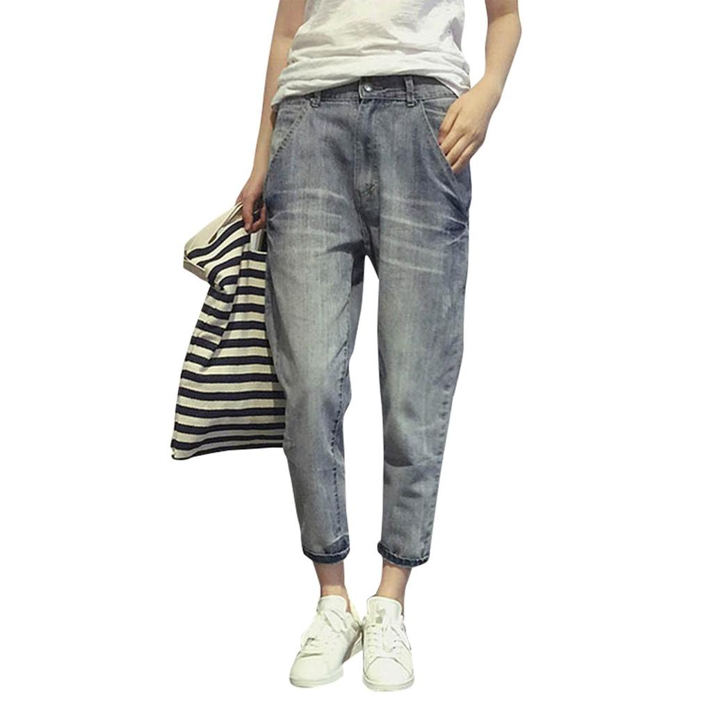 Spodnie damskie Plus Size Jeansy ze stretchem Luźne półelastyczne spodnie