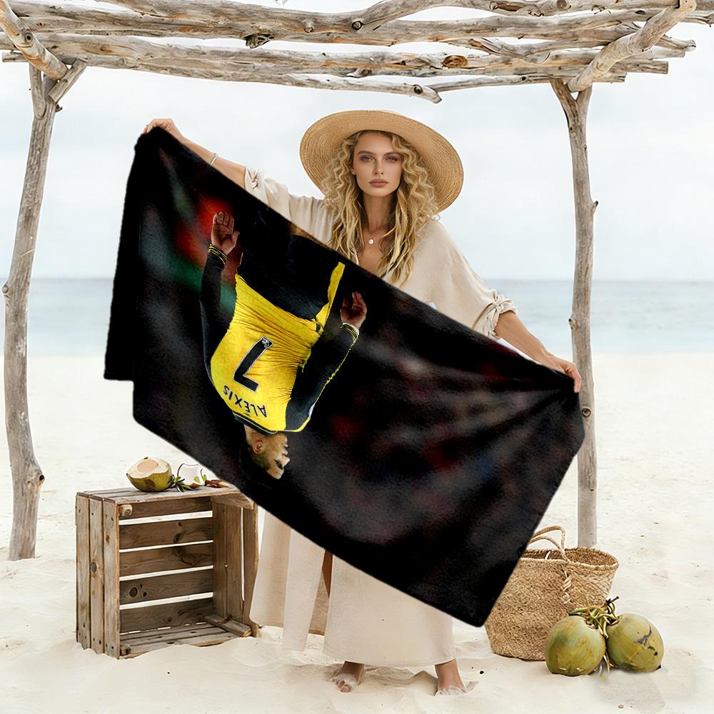 Manchester Player Portrait Beach Towel Quick-Dry Soft Microfiber Comfortable Lightweight