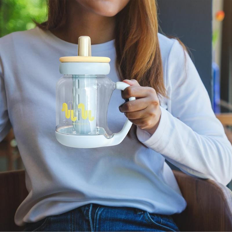 Sportwasserflasche 900ml Strohhalmdeckel Wasserflasche Hitzebeständiger Hydrationsbecher Auslaufsicheres Trinkgeschirr Modern für Reisen