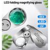 40x Klenotnická lupa Skládací Zvětšovací šperkařská oční lupa s LED světlem