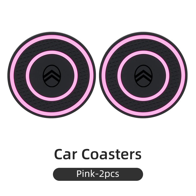 Silicone Double Ring Car Cup Mat Anti-Slip Insert For Citroen C4 C3 C5 C1 C2 C-Elysee Berlingo Picasso Jumpy Cactus Aircross aia256