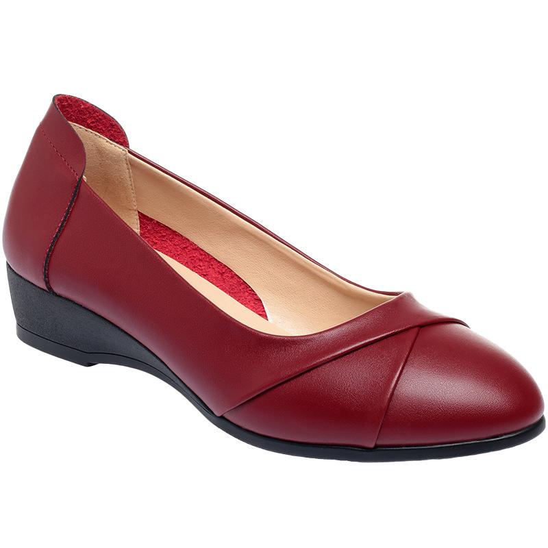 Fashion Women Genuine Leather Flat Shoes Fashion Slip on Loafers Comfortable Casual Ballet Flats Large Size 35-43 Low heel Ladies Shoes