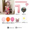 38PCS Ocean Adventures Moana Balloon Column Set 32inch Pink Number Daisy Foil Globos 1-9st Girl Birthday Party Home Decorations