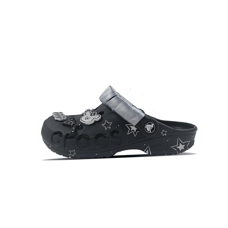 Crocs Crush Clog EVA Bear Fun Star Beya Beach Hand-painted Cute Pearl Niche Versatile Campus Style Hole Shoes Unisex Style Black