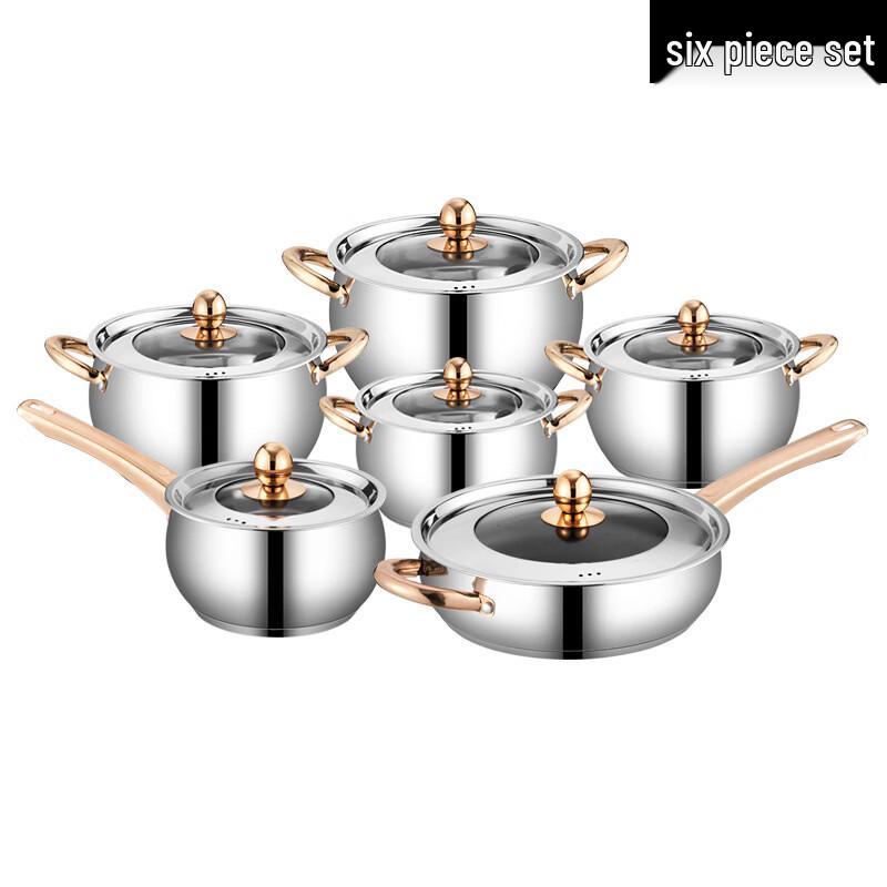 

ZISIZ 6-Piece Stainless Steel Cookware Set