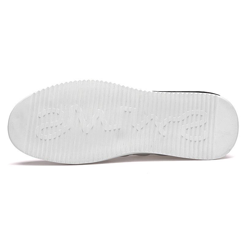 Men's Trendy Cross White Low-Top Cowhide Casual Shoes - Soft Sole, Korean Style
