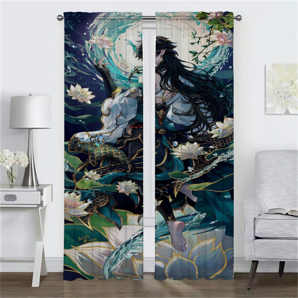 The Collapse Star Rail Halloween Decoration Shades Curtains for Living Room Curtain Tulle for Bedroom Curtains 2 Pieces Kitchen