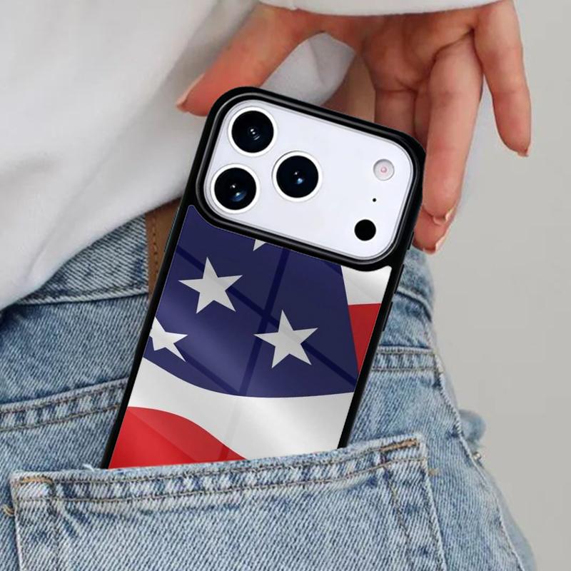Silk Flags USA America Phone Case for iPhone 17ProMax 12 13 14 15 16e 17 Pro Max Plus Air Cover