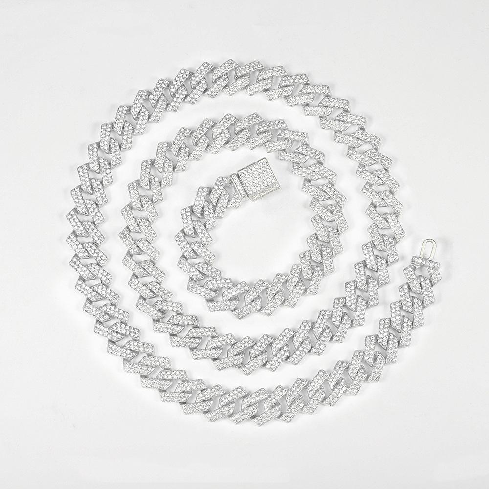 Chaîne Cubaine Tendance Style Hip Hop Homme Alliage Plein Diamant Mode Explosive Collier Vente Chaude en Europe et en Amérique