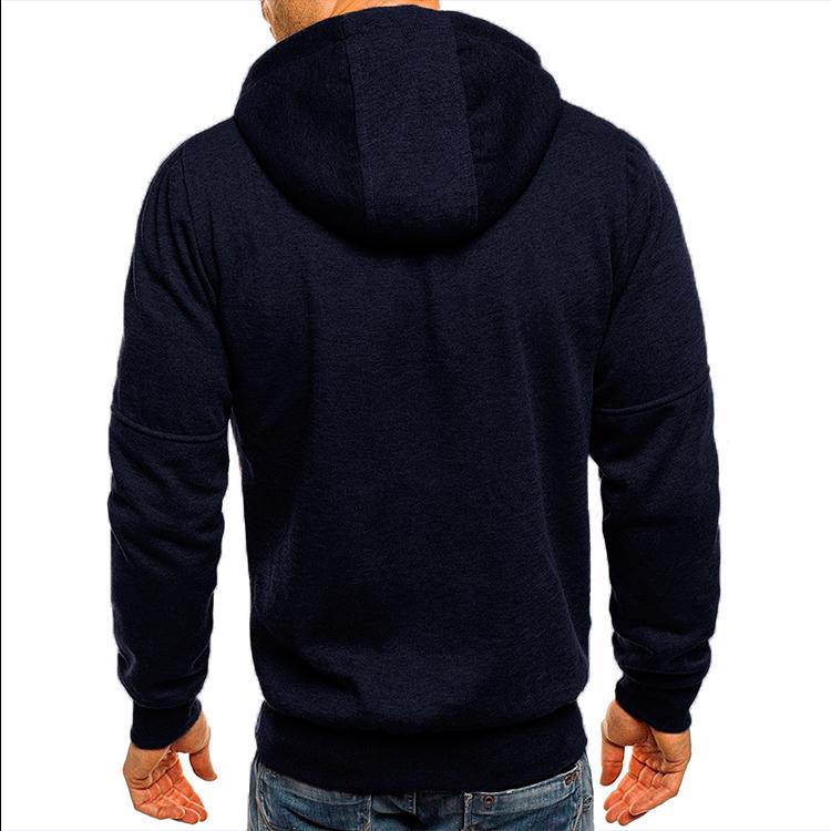 Men's 2023 Sports Fitness Jacquard Hoodie with Multi-Zipper Pockets