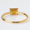 Yellow Gold Plated Citrine Ring: Baguette November Birthstone Solitaire Ring: Minimalist Bridal wedding jewelry gift for her