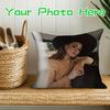 1 customized photo wide brimmed hat pillowcase 18x18 inches short plush decorative pillowcase, with zipper closure, machine wash