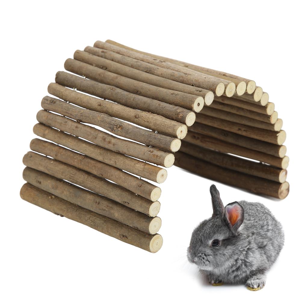 Wooden Hamster Bridge Small Animal Bendy Bridge for Guinea Pigs Ferrets Hedgehogs Chinchillas Small Rabbits15x60cm