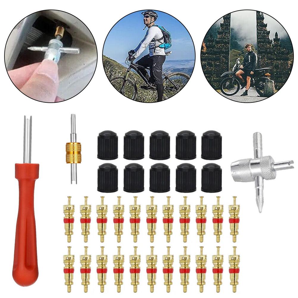 Car Slotted Handle Tire Valve Stem Core Remover Screwdriver Bicycle Car Repair Tools Kit Car Accessories