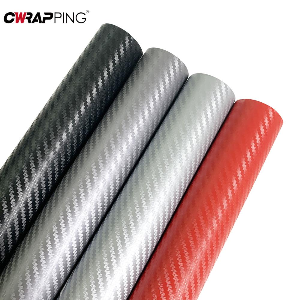 127cm Car 3D Carbon Fiber Vinyl Wrap Car Stickers Exterior Styling Film for Auto Motorcycle Interior Protection Film Decorative