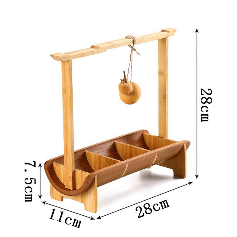 Bamboo Fruit Plate Pastry Box Beam Box Dried Fruit Plate Dessert Table Creative Household Dim Sum Basket Japanese Restaurant Tray