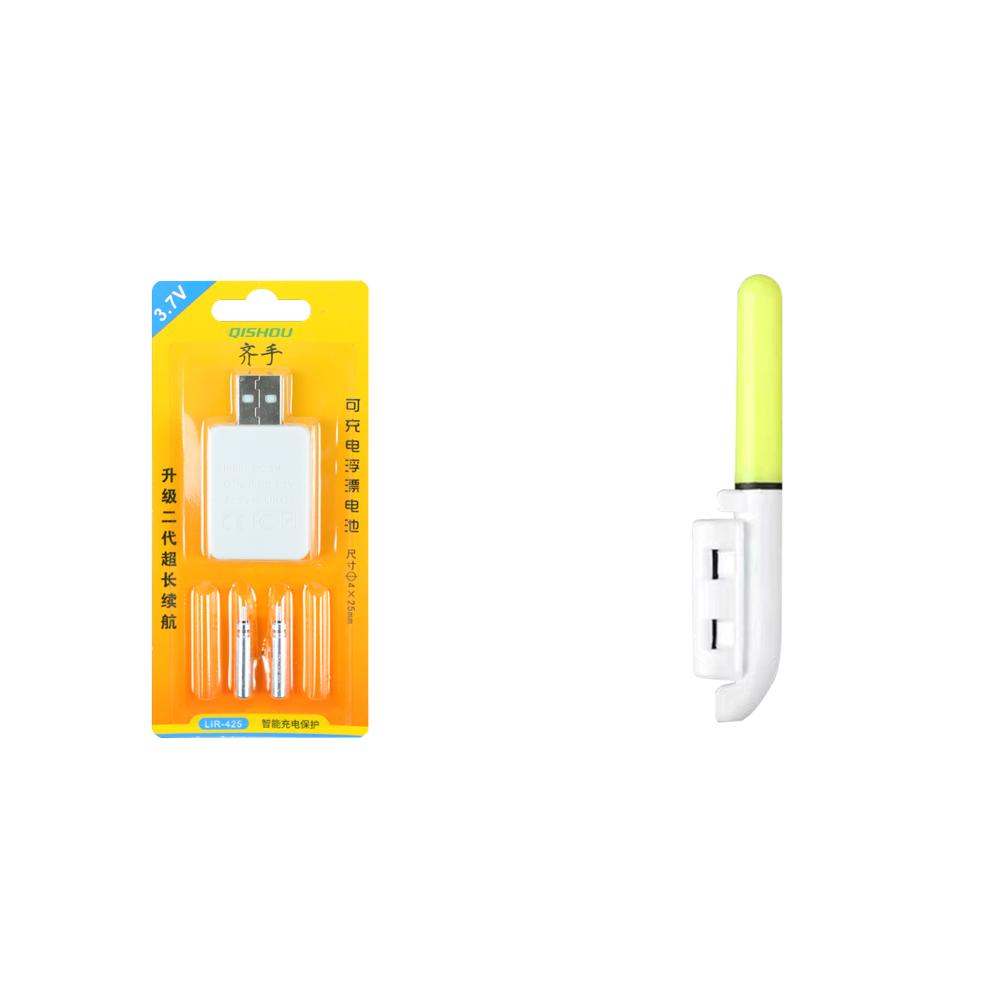 Night Fishing Electric Floats Light Luminous Rechargeable CR425 3.7V Battery USB Charger Set Buoy Tools Bobber Pesca Tackle