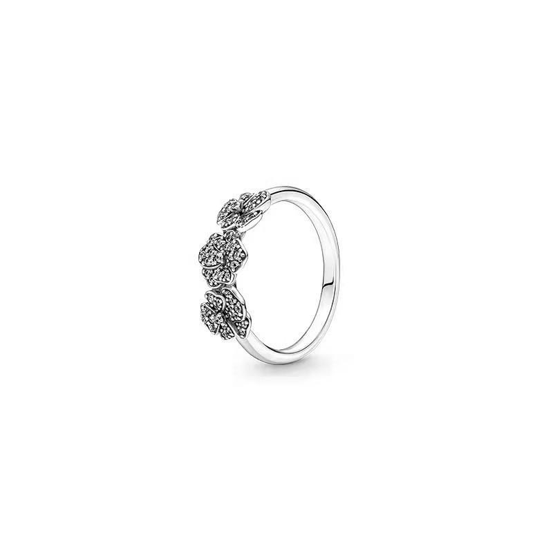 Anillo en forma de V 2026 Love Plata S925 Anillo de Concha, Flor de Cinco Pétalos con Diamantes, Anillo de Estrella de Epoxi.