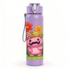 1PC Pink Monster Floral 750ml Color Plastic Sports Water Bottle Leakproof Flip Straw Lid Suitable for Sports Office Home Use