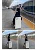 High-Capacity Durable Square Trolley Suitcase with Password Lock for Students & Travelers