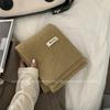 Solid color wool scarf women's autumn and winter warm versatile white student knitted scarf tide