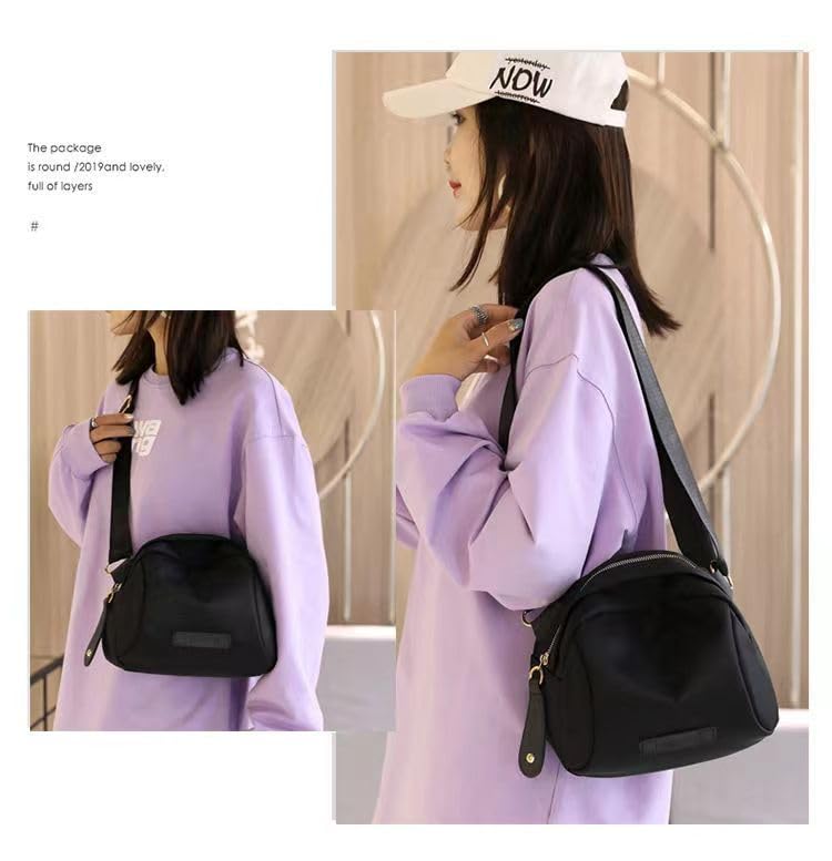 W&C Mini Bag, Round Pochette Shoulder Bag for Women, Wide Shoulder Strap, Small, Lightweight, Casual, Crossbody, Stylish, Simple, One-Shoulder Bag,