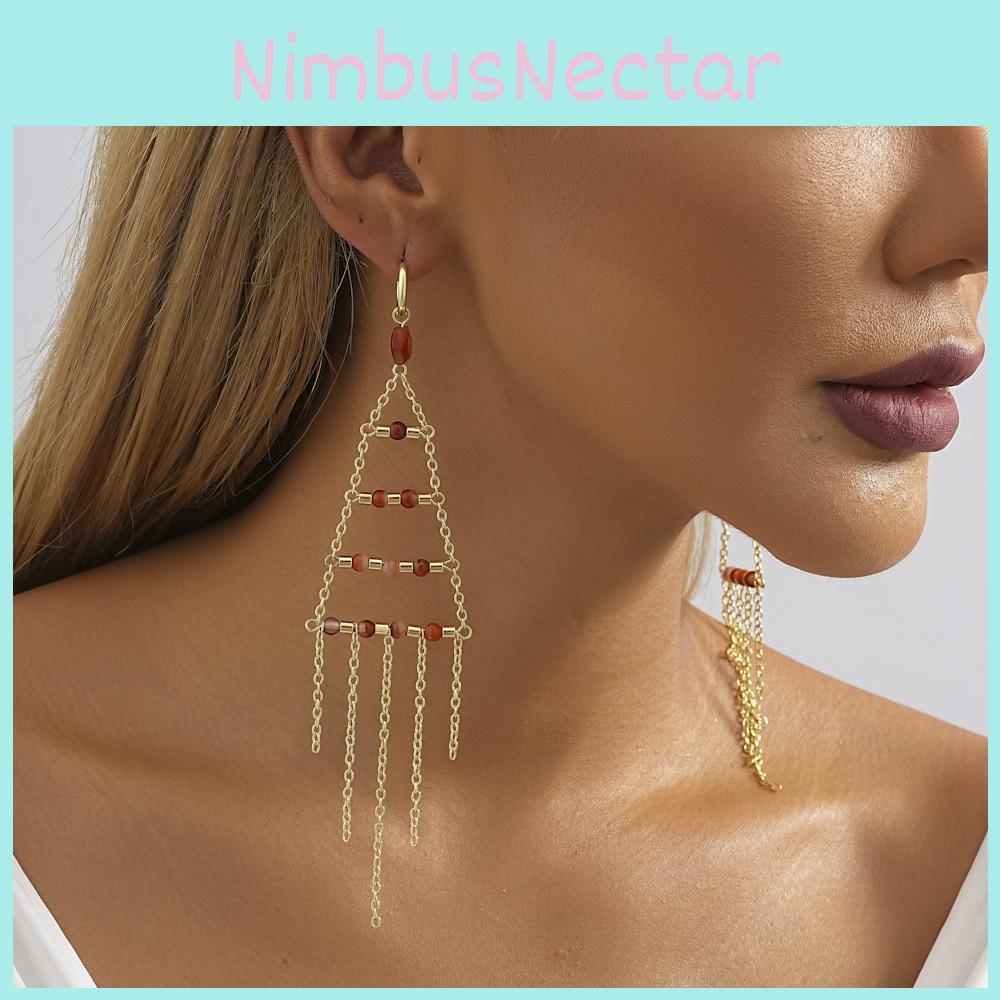 Fashionable Triangle Gold Crystal Earrings For Women Elegant Street Style