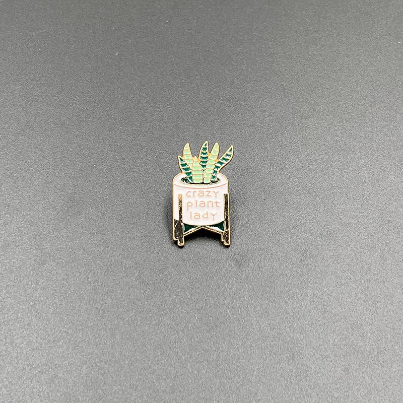 Versatile Cactus Plant Drip Oil Alloy Brooch - Metal Pin for Clothing, Bags, and Shoes