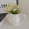 Vase Ornament, Robuster Dekorativer Blumentopf für Echte oder Künstliche Blumen Schlafzimmer Wohnzimmer Dekoration Blumenarrangement