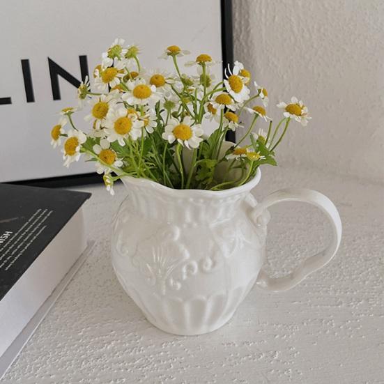 Vase Ornament, Robuster Dekorativer Blumentopf für Echte oder Künstliche Blumen Schlafzimmer Wohnzimmer Dekoration Blumenarrangement