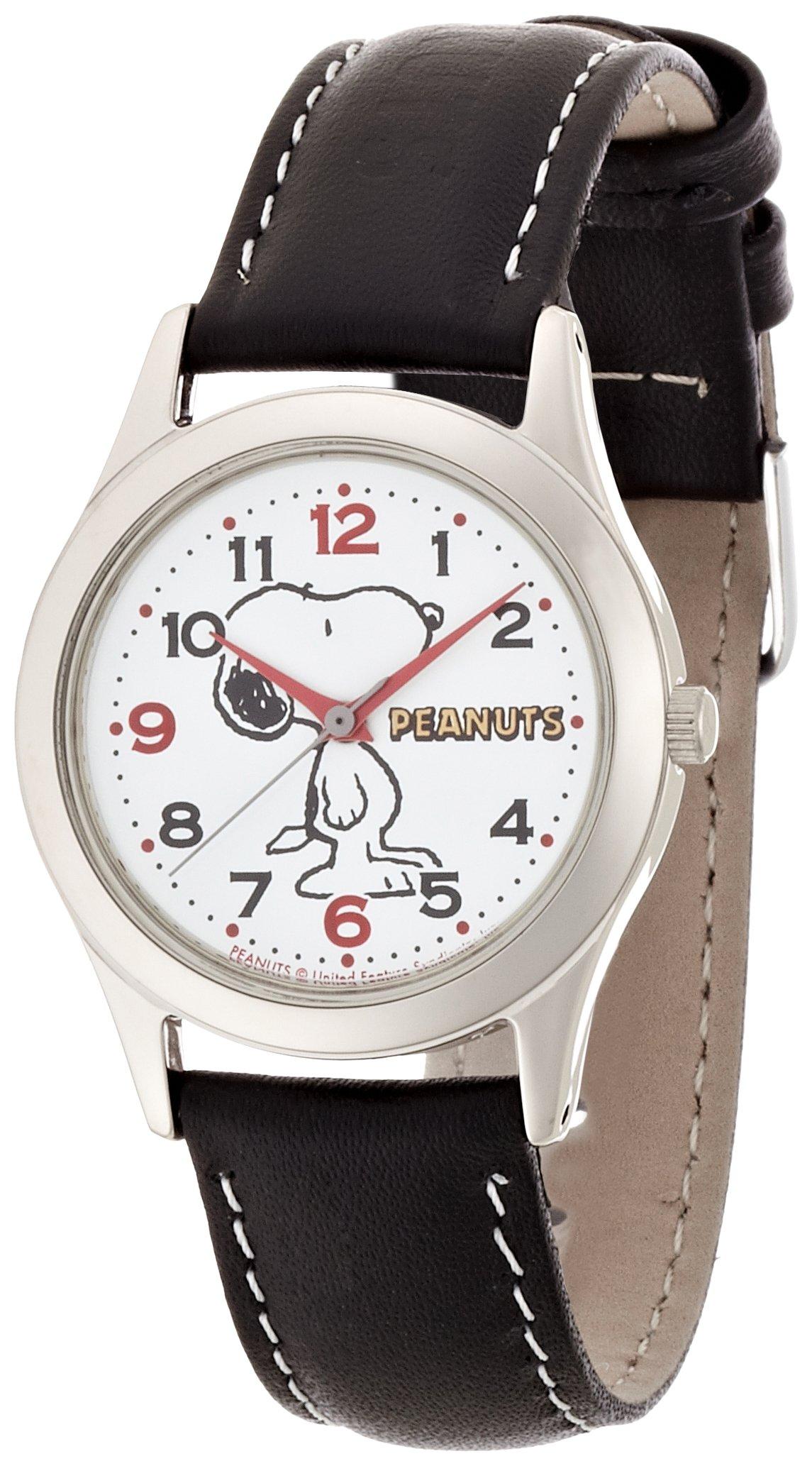 

[Citizen Q&Q] Аналоговый водонепроницаемый кожаный ремешок Snoopy AA95-9854 для женщин, черный