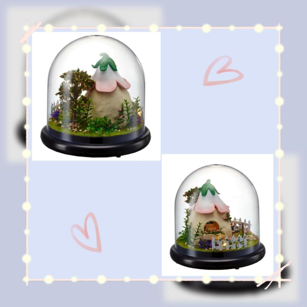 ZKEIZU Miniatur-Puppenhaus DIY-Bausatz Transparente LED-Geschenkbox, Holz, Handgefertigt, Benötigt, Gehäuse, Enthalten, Geburtstag/Weihnachten