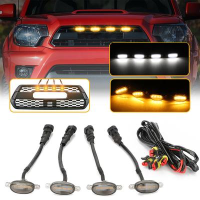 LED גריל אור אוניברסלי רכב מעושן ענבר לבן 4LED גריל אור תאורת נשר עין מנורת עבור שטח מטען SUV פורד