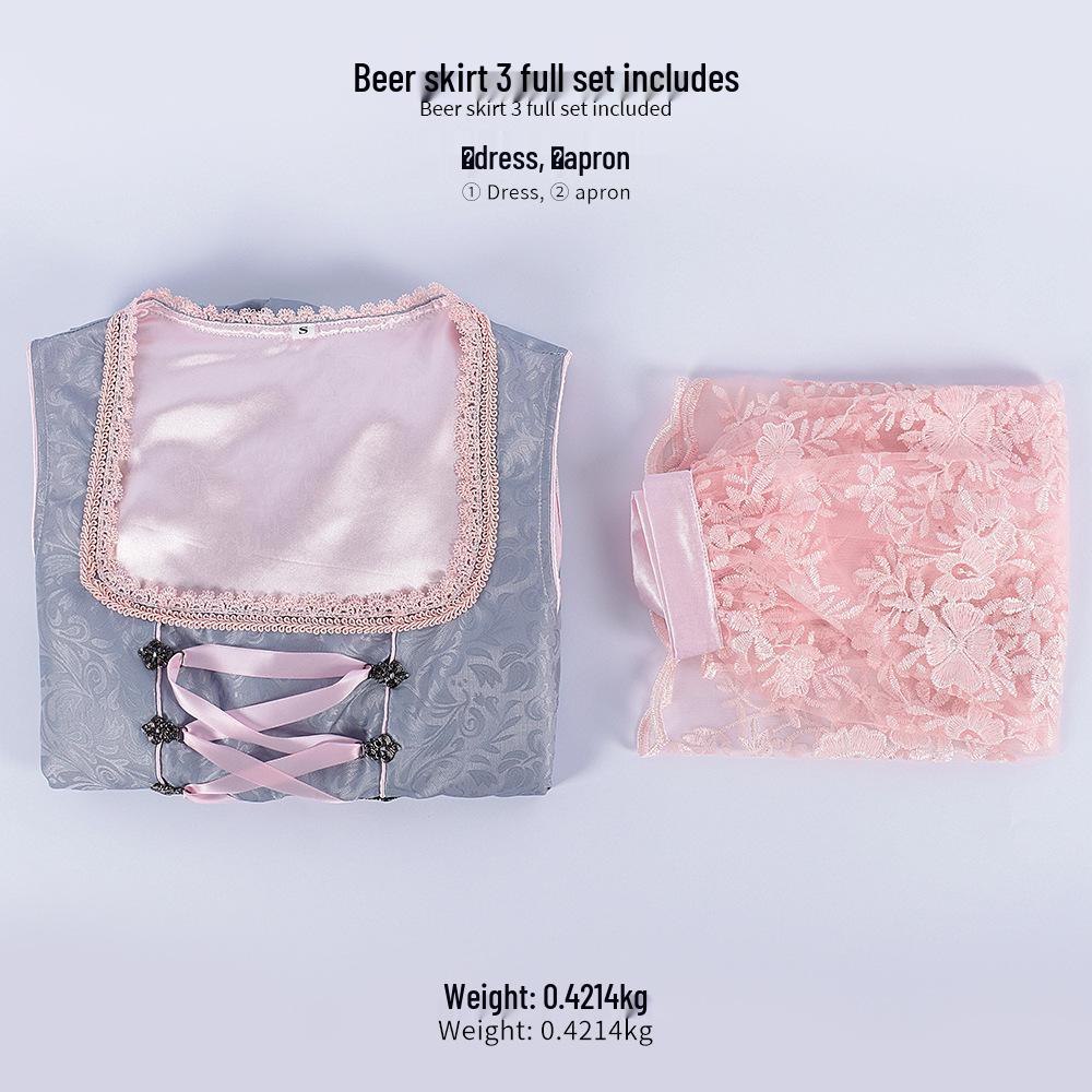 

Man Tianyu Oktoberfest Bavarian Maid Suspender Dress Set with Lace XXL