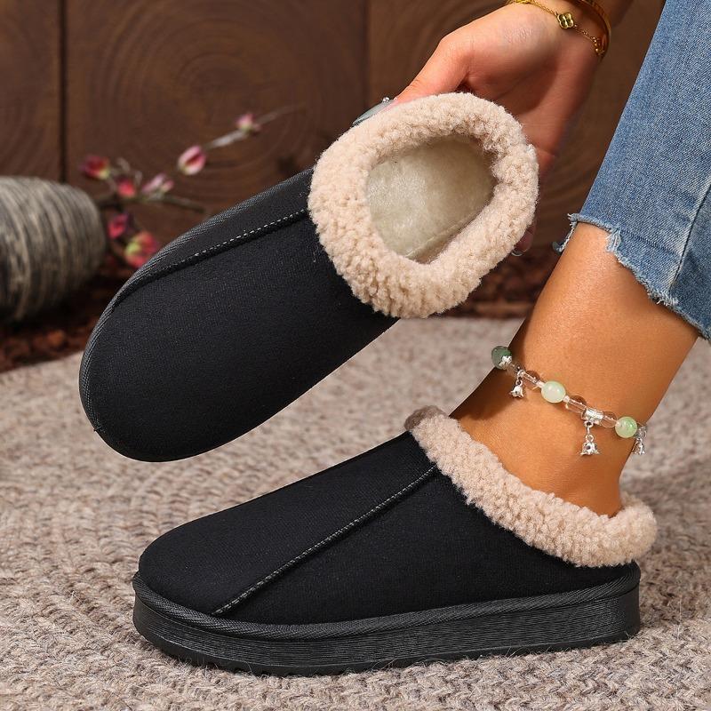 

Ленивый человек в сноубутсах Новая женская обувь с закрытым носком Хлопковые тапочки на толстой подошве 41 чёрный