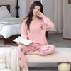 Aifen Teng Women's Pajamas Set: Pure Cotton, Long Sleeve, Long Pants, Casual Home Wear, Suitable for Spring, Autumn, and Winter.
