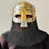 Vandal Medusa Helmet Chainmail Hand forged Armor Helmet  Viking Chainmail steel and brass Helmet  Best Gift