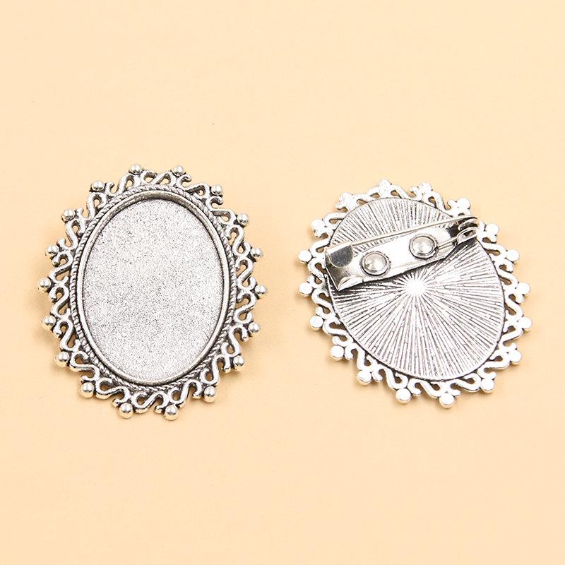 7 Styles 18x25mm Gem Brooch & Pendant Base Holder for DIY Accessories