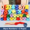 9-36Pcs Baby Wooden Toys Cartoon Fruit Animal Stringing Threading Wooden Beads Toy Monterssori Educational Toys For Kids