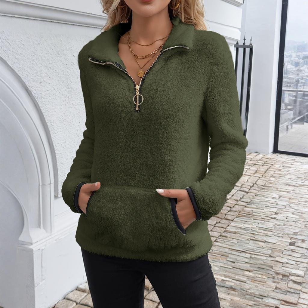 Women's Fall Hooded Sweatshirts Long Sleeve Half Zip Cropped Hoodies Pullover Winter Fashion Clothes