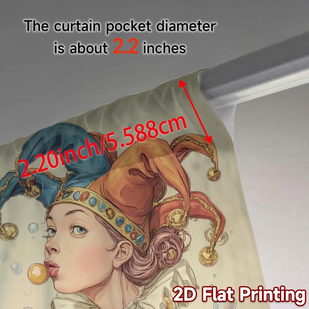 Flat Printing Curtains Without Rod Jesters Bubbles Chic Fashionable Versatile Polyester Fabric Curtain Set Of 2 Made Washable